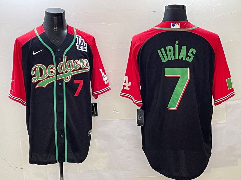 Men Los Angeles Dodgers #7 Urias Black red Game 2025 Nike MLB Jersey style 3203->los angeles dodgers->MLB Jersey